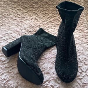 NEW W/OUT TAGS! torrid Black Rhinestone Stretch, 3 3/4” Heel, Size 8W
